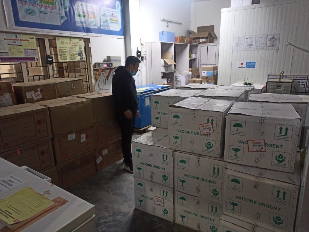 The consignment at the State vaccine store, Kohima which arrived on January 1.